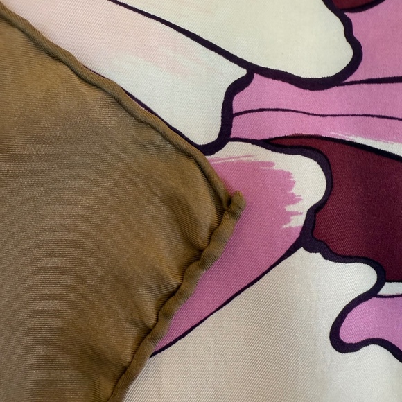 C’est Bien Japan Vintage Silk Scarf 🇯🇵– 1970s Floral Art Deco Print - Picture 7 of 8